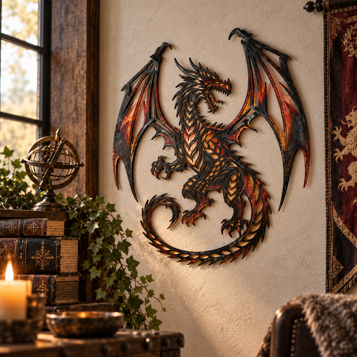 🐉‘Fiery Dragon’ Metal Wall Art
