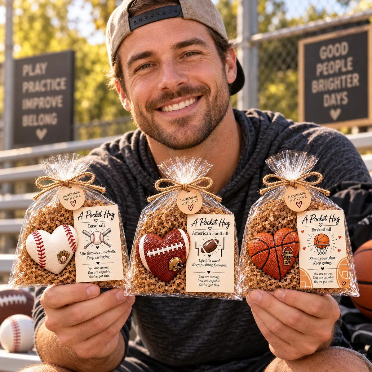 ๐ Sports Pocket Hug โ Inspirational Keepsake Gift for Athletes & Sports Lovers โค๏ธ