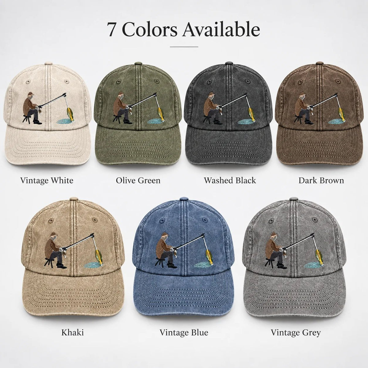π£ Catch of the Day Interactive Fishing Cap β Vintage Washed Moving Fish Hat