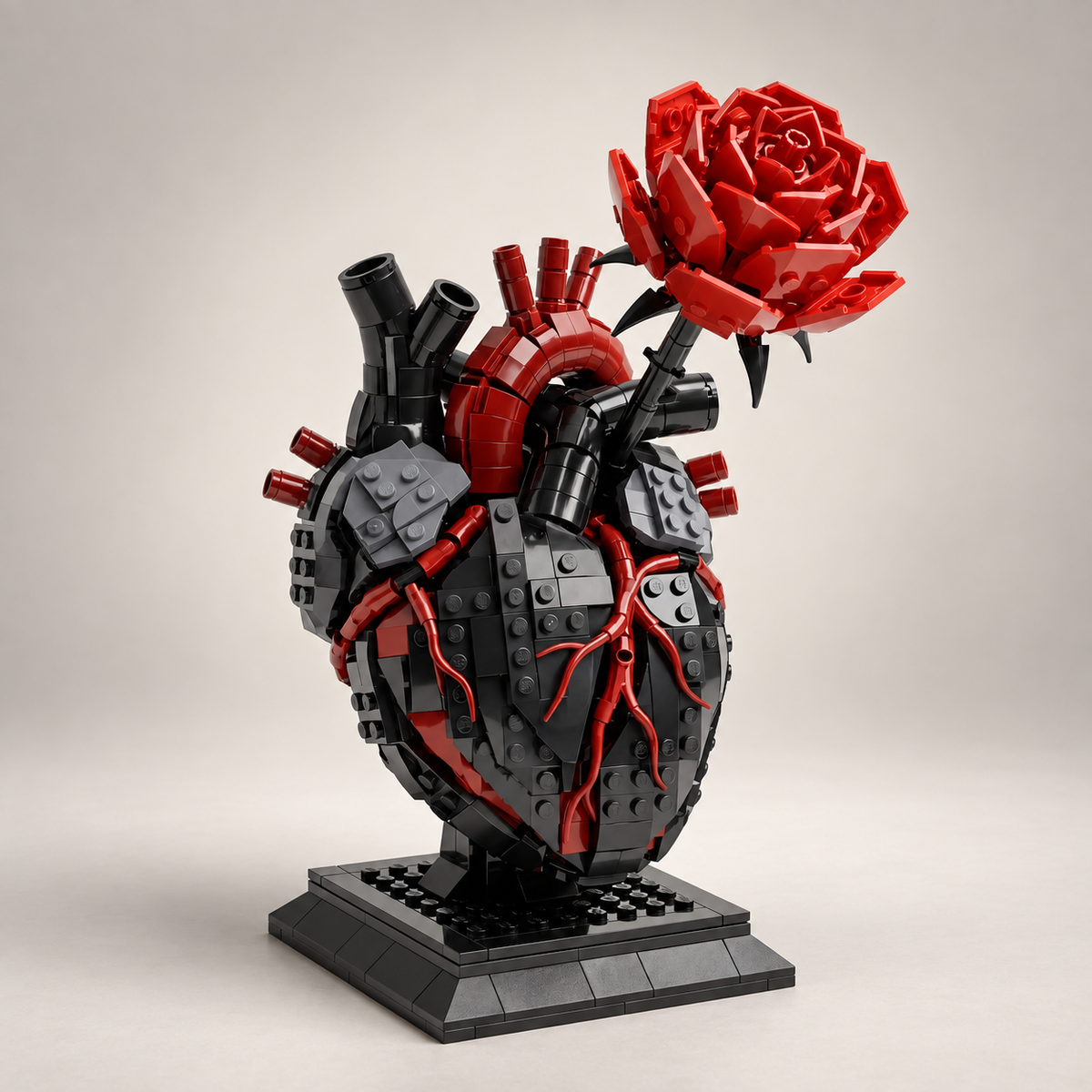 🌹My Heart Is Still Yours –🫀Gothic Flaming Heart Rose Gift Brick Set