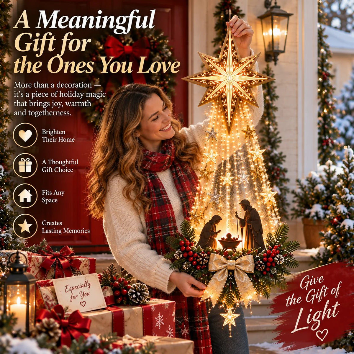 🔥Buy 2 Get Free Shipping 🔥✝️ Bethlehem Star of Faith™ – Lighted Nativity Wall Decor✝️✝️