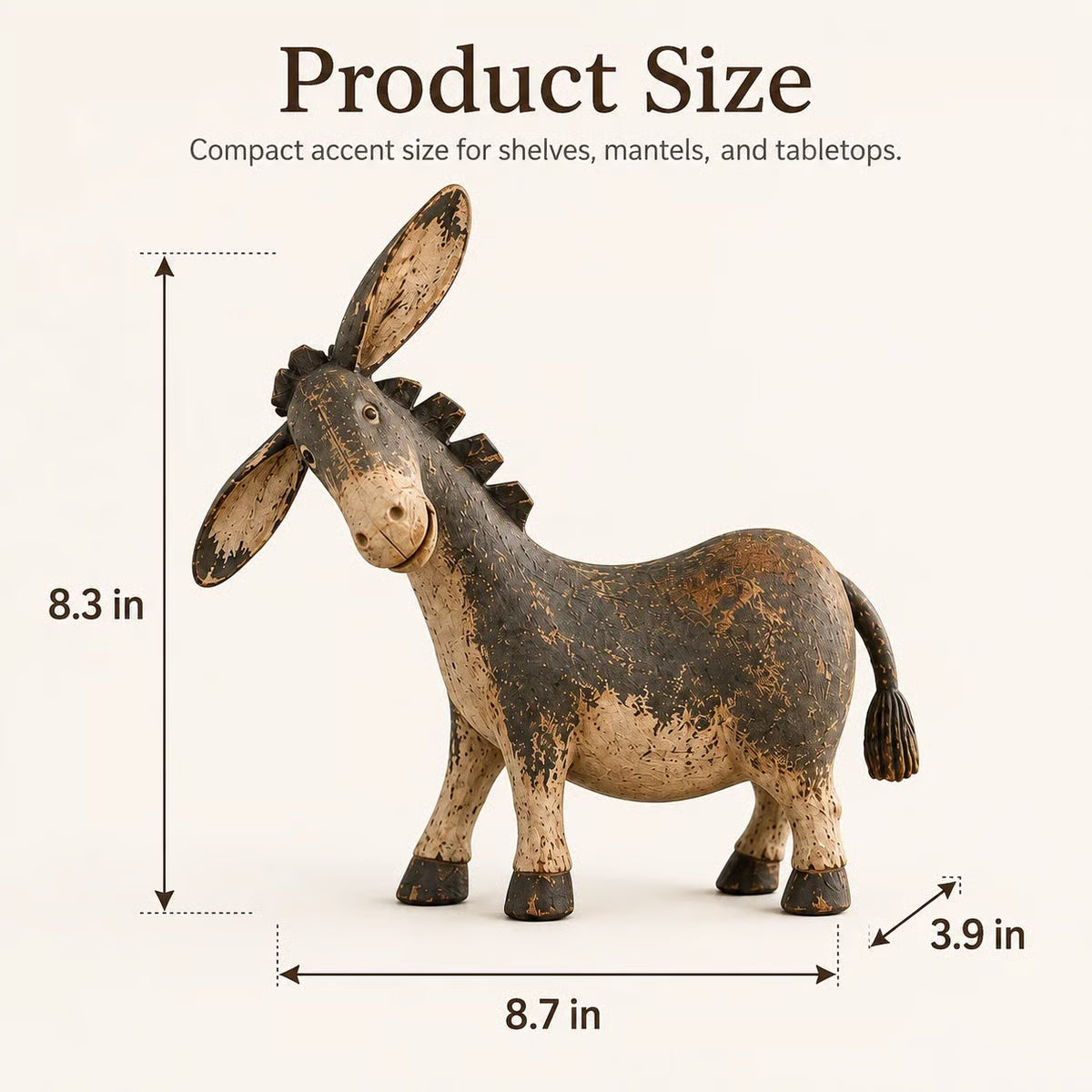 π΄ Rustic Donkey Figurine β¨ Distressed Vintage Resin Farmhouse Tabletop Decor