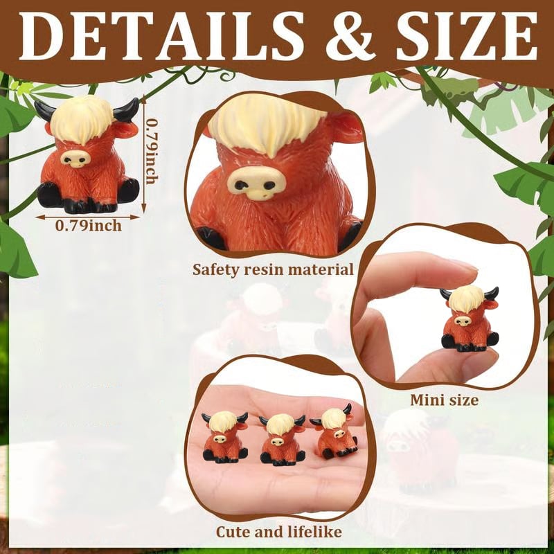 🐂🥚 Easter Mini Highland Cow Figurines