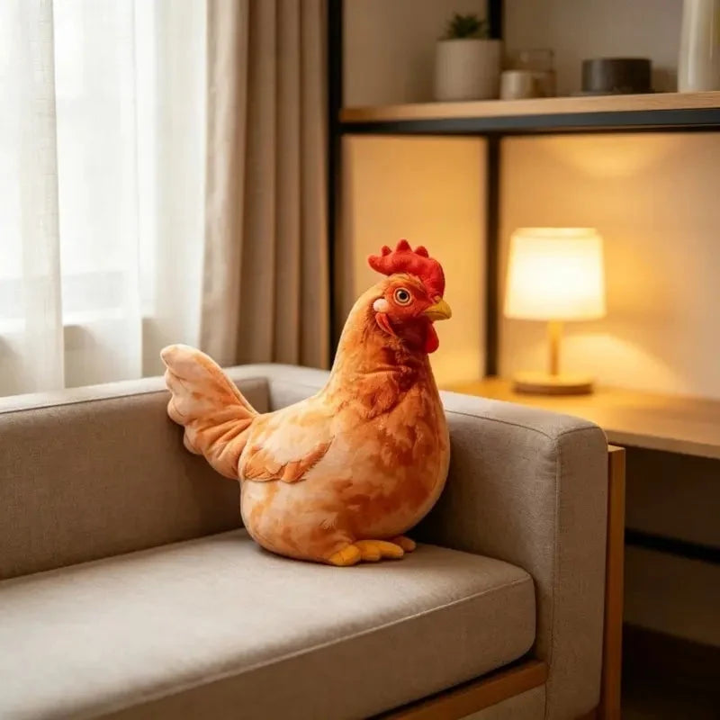 Cute Chicken-shaped Plush Pillow – Realistic Hen Stuffed Animal & Home Decor Cushion