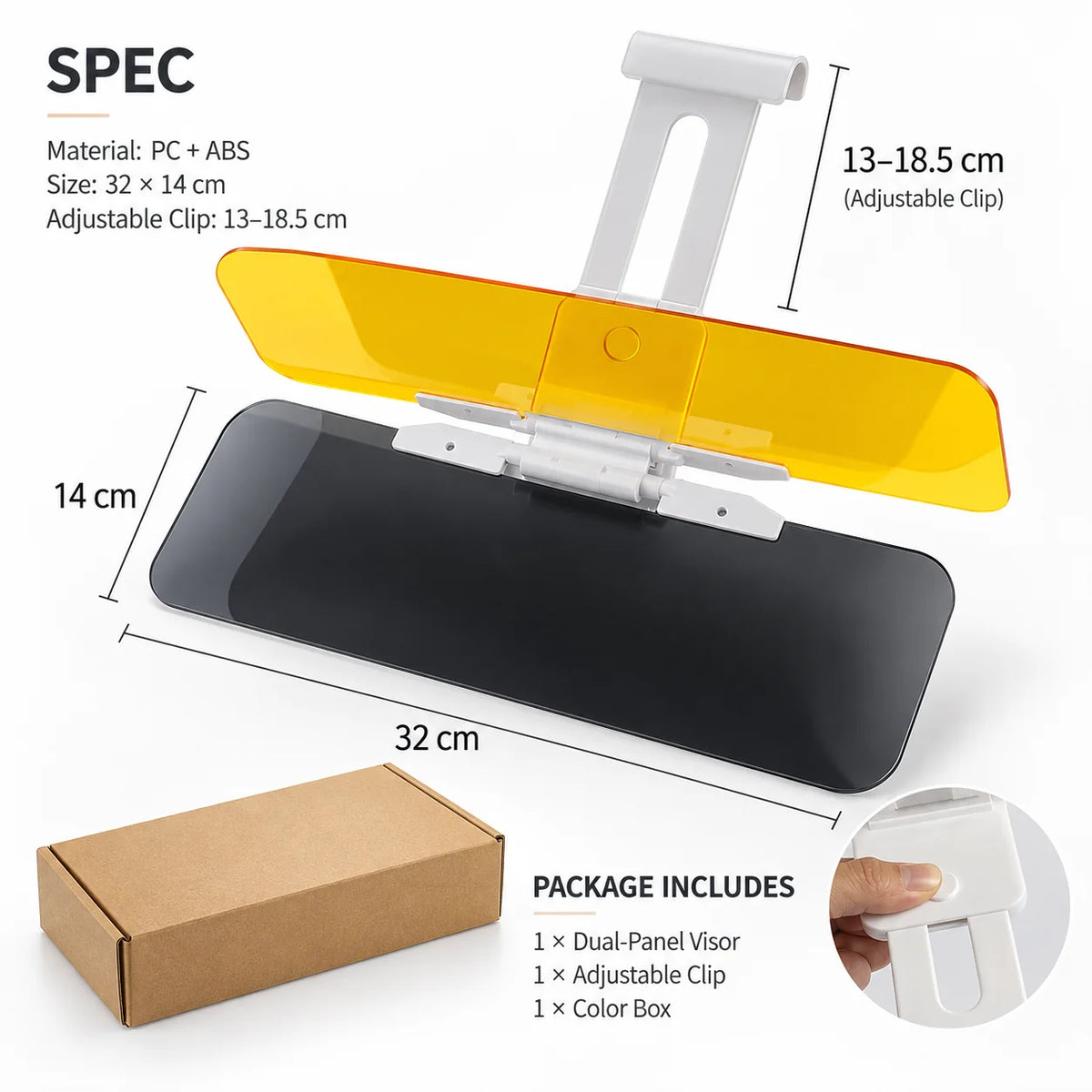 Sun Visor Extension Car Windscreen Sun Protection Anti-Glare Blend