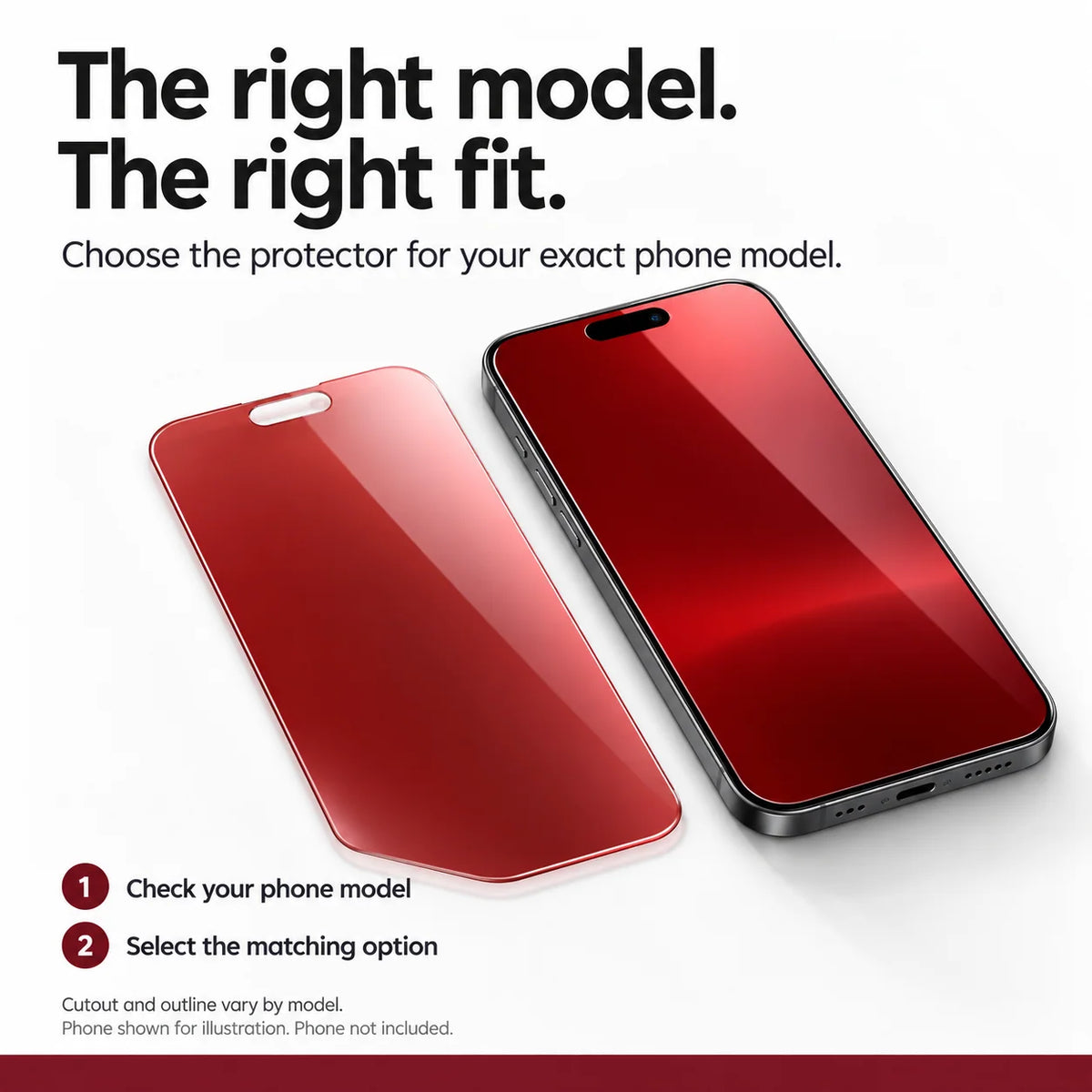 Red Shimmer Privacy Tempered Glass Screen Protector for iPhone