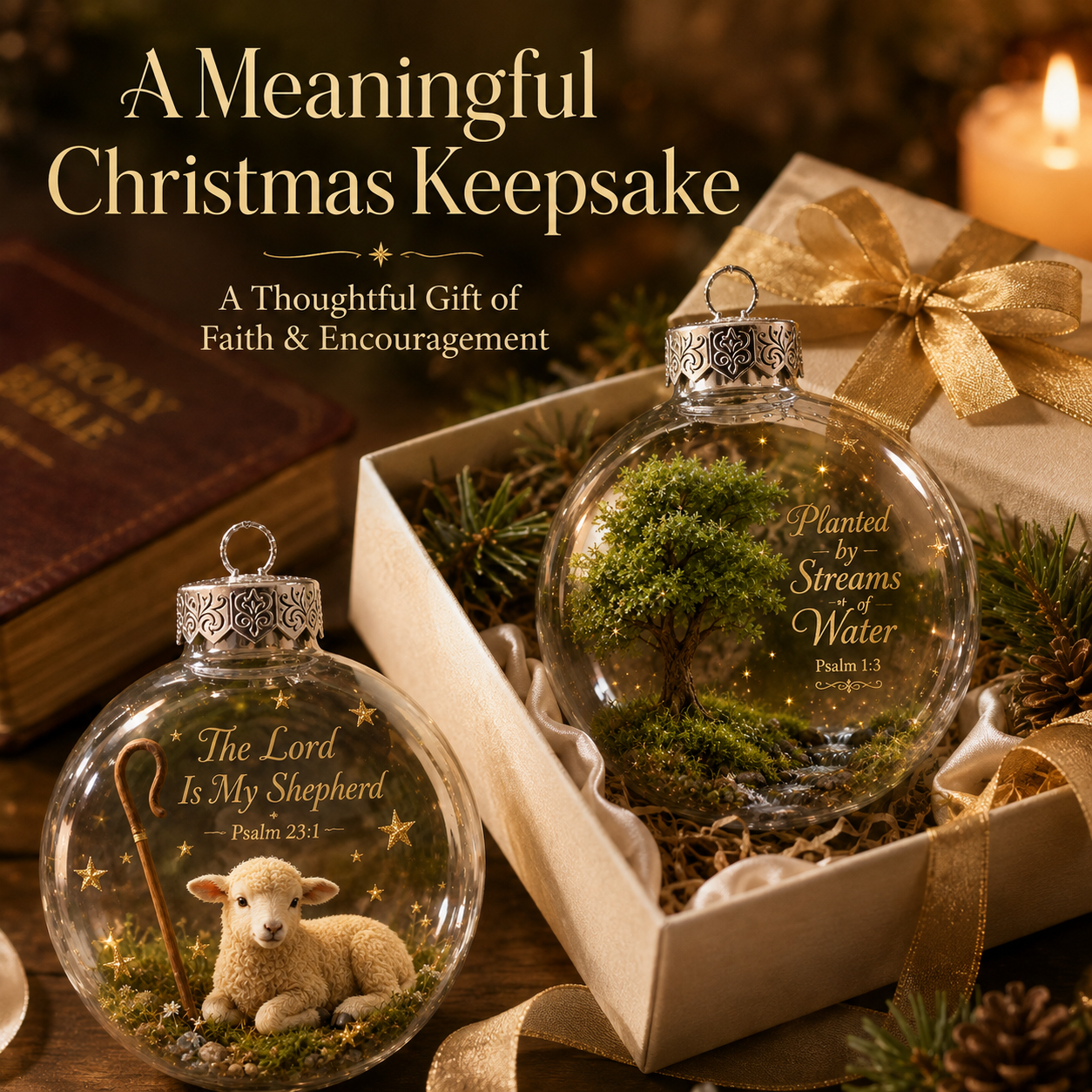 π Psalms Scripture Christmas Ornament β A Beautiful Reminder of Faith πβ¨