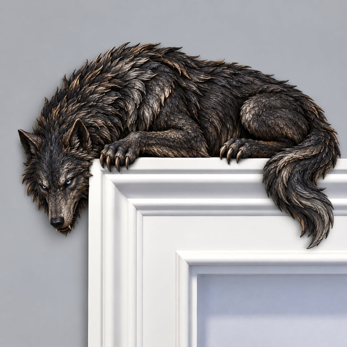 ⏳ Last Day 48% OFF – 🐉🔥 Sleeping Dragon Door Topper | Medieval Fantasy Dragon Guardian Wall Décor for Doorway, Gaming Room & Gothic Home 🏰✨