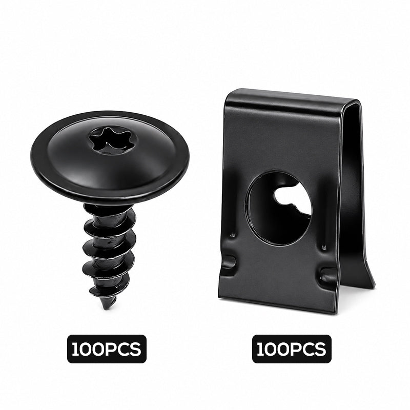 π©π Universal Car Metal U-Type Clips & Screws Set β Heavy-duty, rust-resistant & versatile sizes β Perfect for auto trim, panels & interior repairs π§
