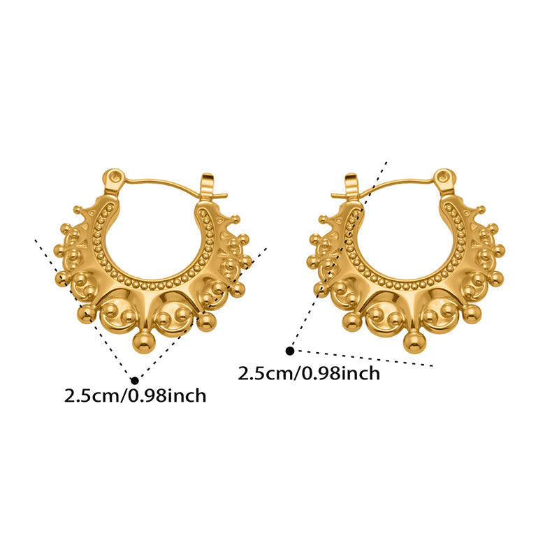 ๐ซ 50% OFF NOW! โจ Vintage Stainless Steel Bohemian Hoop Earrings โ Boho design, lightweight & tarnish-free โ Perfect for everyday elegance & boho style ๐ฟ