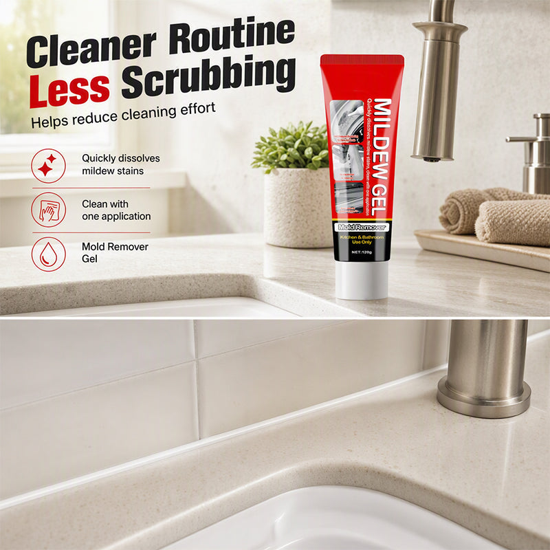 π₯³2026 HOT SALEπ₯³π50K+ SOLD! π§½β¨ 49% OFF! Powerful Mold Stain Remover Gel β No scrubbing! Just apply, wait & wipe. Thick gel clings to tile, grout & seals β removes mildew & dark stains effortlessly! ππͺ