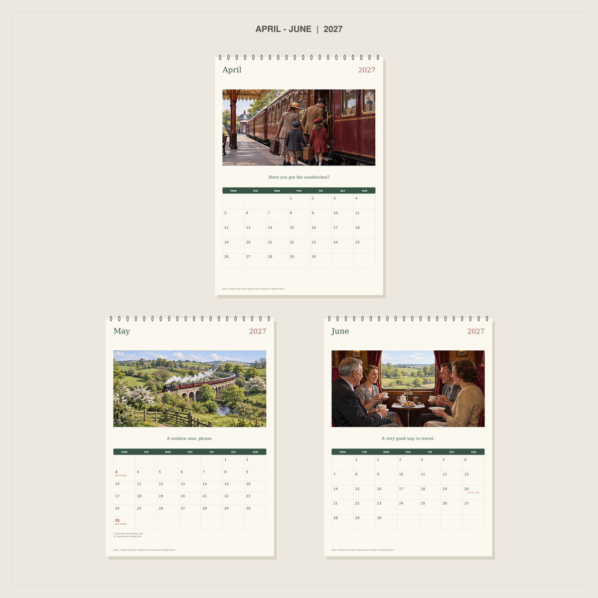🔥The Railway We Remember - 2027 A4 Wall Calendar