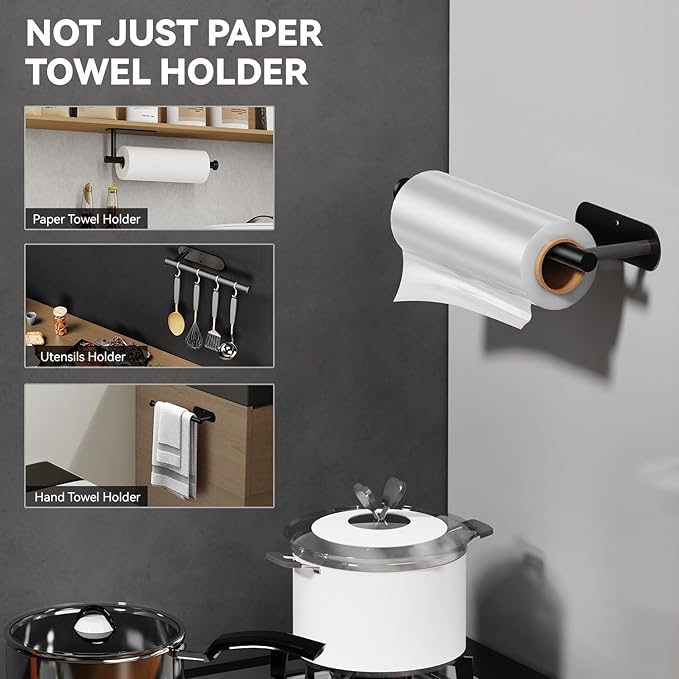 🔥LAST DAY 49% OFF-✨ EasyRoll Paper Towel Holder:No Drill Wall Mount 🧻