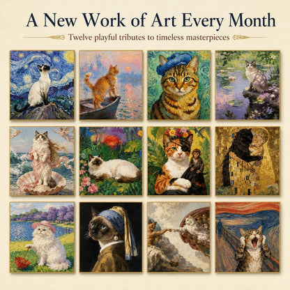 🎨🐱 2027 Famous Painting Cat Calendar — 12 Masterpieces, One Curious Cat