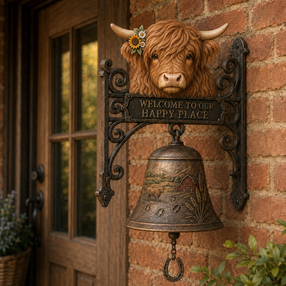 🎅 2026 Christmas Gift 49% Off--🐂Highland Cow Farmhouse Welcome Bell🔔
