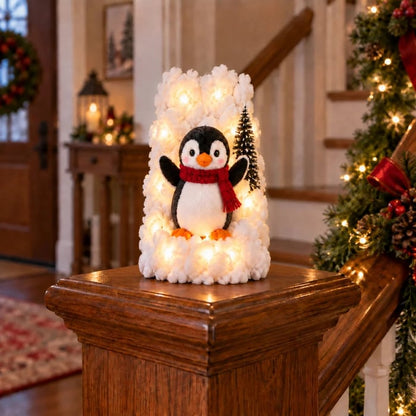 🔥Hot Sale 40% OFF🔥Playful Penguin Snowy Stair Railing Decor