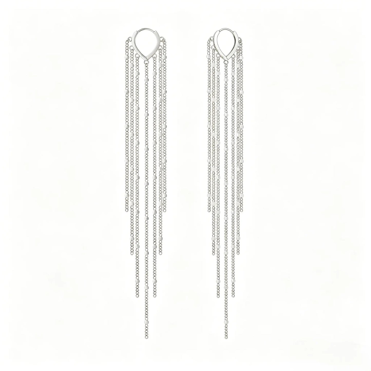 14K Gold Plated Long Tassel Threader Earrings for Women