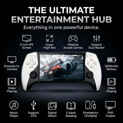 🎄Christmas Sale 49% OFF🎁 WEEKLYARD Retro Handheld Game Console with HD 5-inch IPS Screen over 20,000 Games