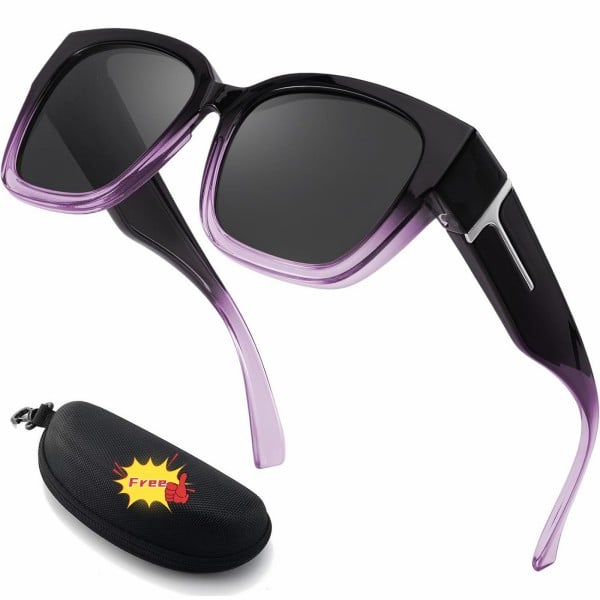 🕶️ Polarized Fit Over Sunglasses for Women – UV400 Protection Floral Frame Wear Over Prescription Glasses