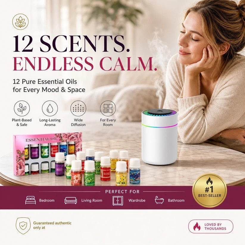 🔥Limited Time 49% Off！🎁🌺The fresh scent lifts your mood！🌷12-Pack Water Soluble Essential Oils Set
