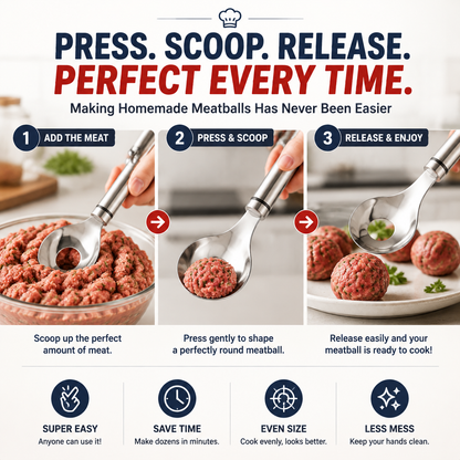 🔥🍝Stainless Steel Meatball Maker Spoon – Make Perfect Meatballs Without Messy Hands