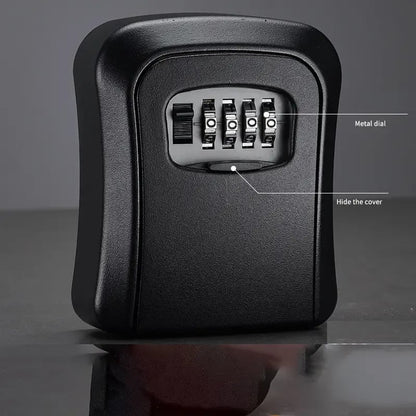 Wall Mount Key Lock Box - 4 Digit Combination Lockbox for Keys Safe Security Storage Resettable Code Lockbox for Outdoor Home Office Garage