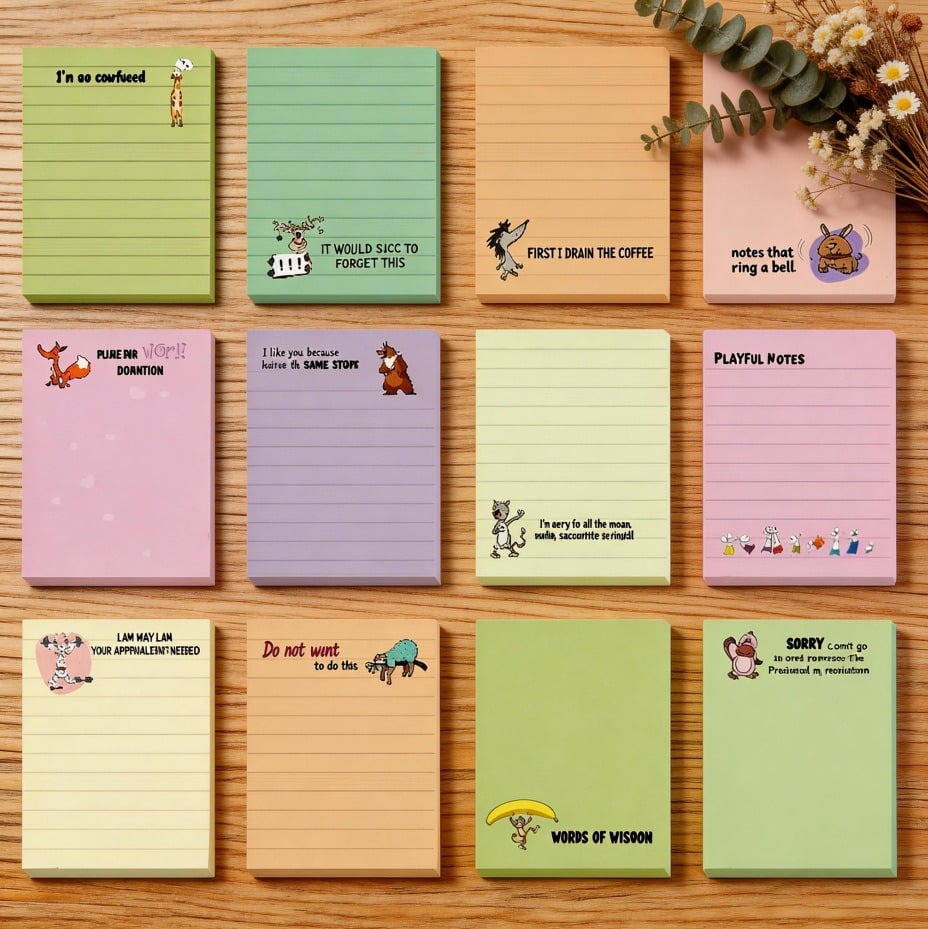😂 12-Pack Sarcastic Office Sticky Notes – Funny Coworker Memo Pads & Hilarious Desk Gifts