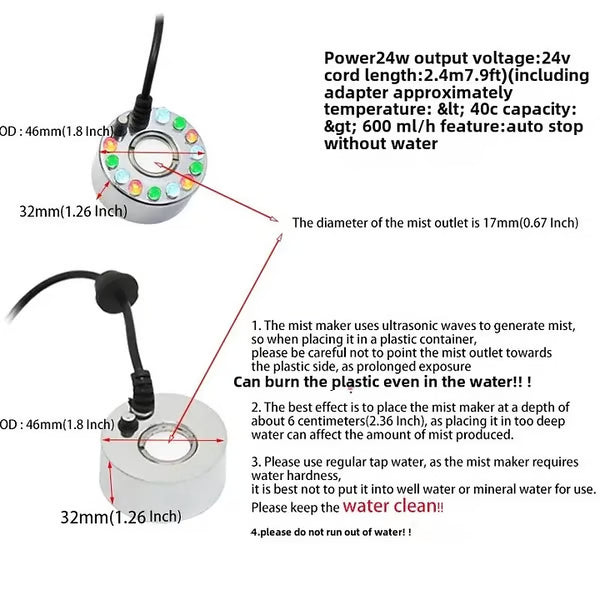🎃🔥Mist Maker Ultrasonic Fogger – Indoor/outdoor Landscaping & Halloween Decoration
