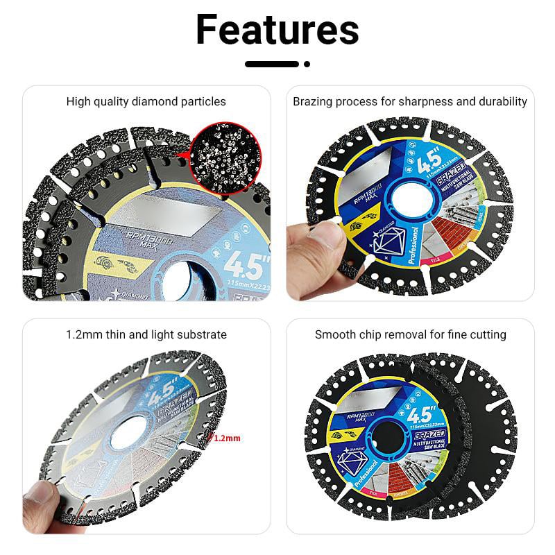 🛠️✨4.5" Multi-Material Diamond Blade - Zero Compromise, Max Durability