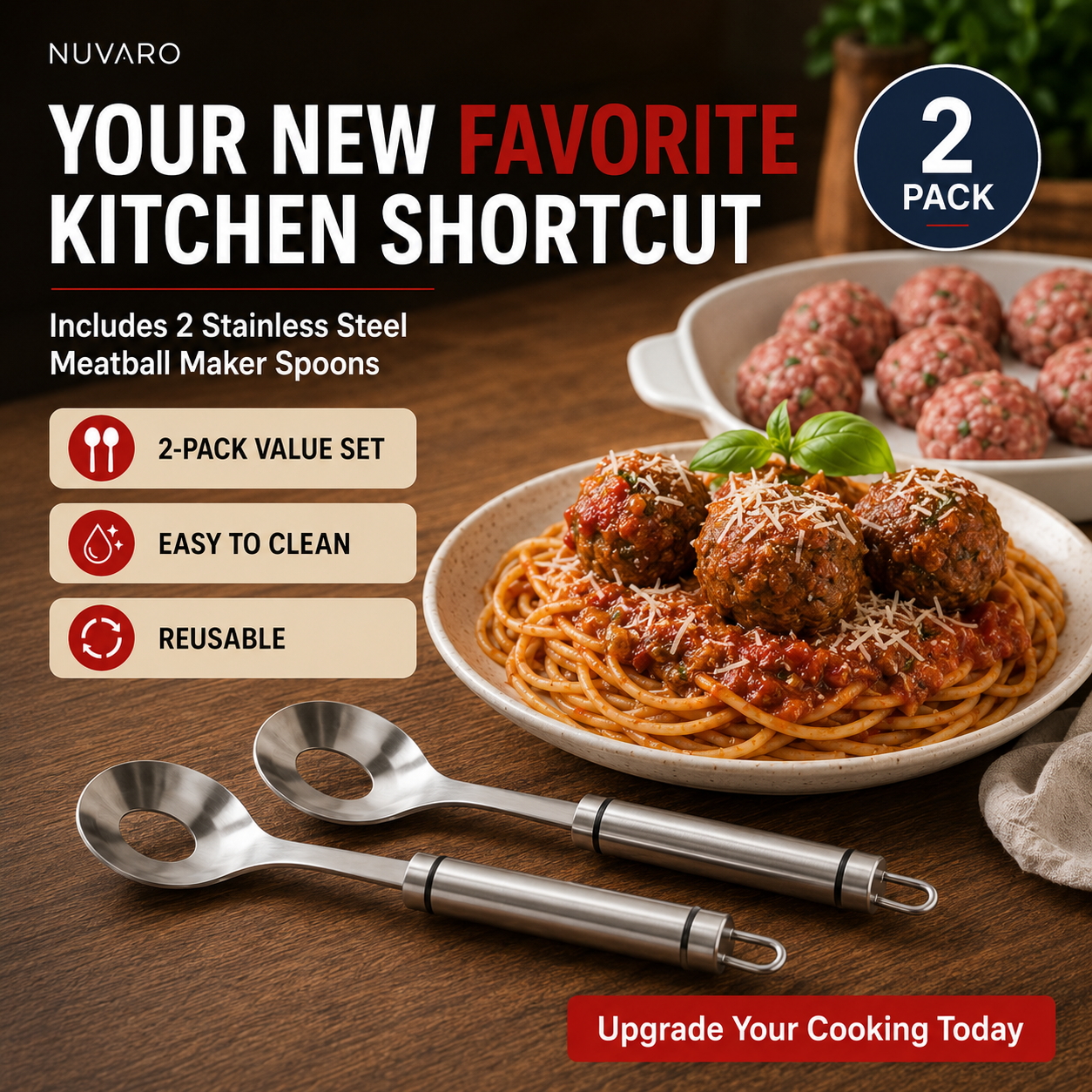 🔥🍝Stainless Steel Meatball Maker Spoon – Make Perfect Meatballs Without Messy Hands