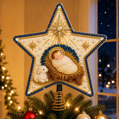🔥🔥Christian Faith Pearl Diamond Art Christmas Tree Topper Kit⭐
