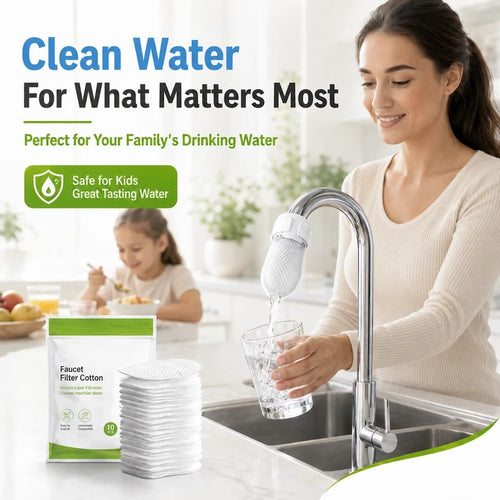 ⏰47%OFF⚡50K+ SOLD!💥Anti-Splash Kitchen Faucet Cotton Filter for Sediment & Rust Removal