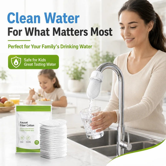 ⏰47%OFF⚡50K+ SOLD!💥Anti-Splash Kitchen Faucet Cotton Filter for Sediment & Rust Removal