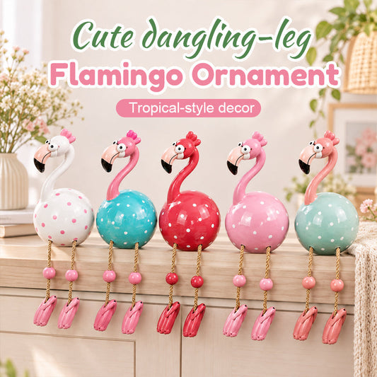 🦩🌴 Dangle‑Leg Flamingo Figurine — playful, eye‑catching, and ready to bring a little tropical humour to your shelves