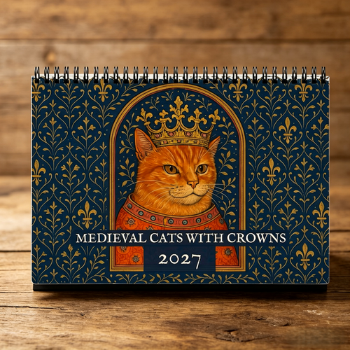 Medieval Cats with Crowns Calendar 2027