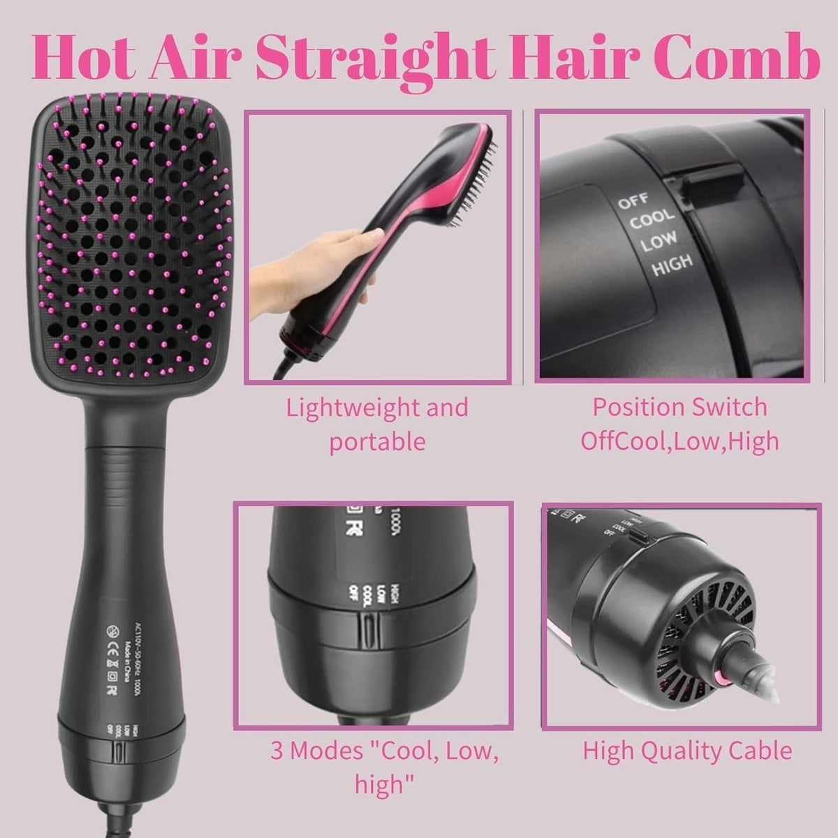 Hair Dryer Brush Blow Dryer Brush in One, 3 in 1 One Step Hair Dryer and Styler