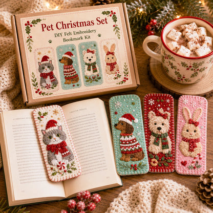 ⏳ Last Day 49% OFF – 🎄 DIY Felt Embroidery Bookmark Kit