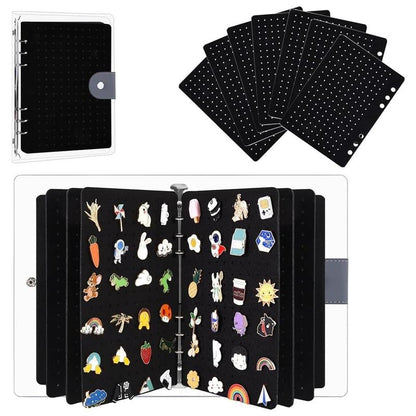 📌8 Pages Clear Felt Pin Display Book