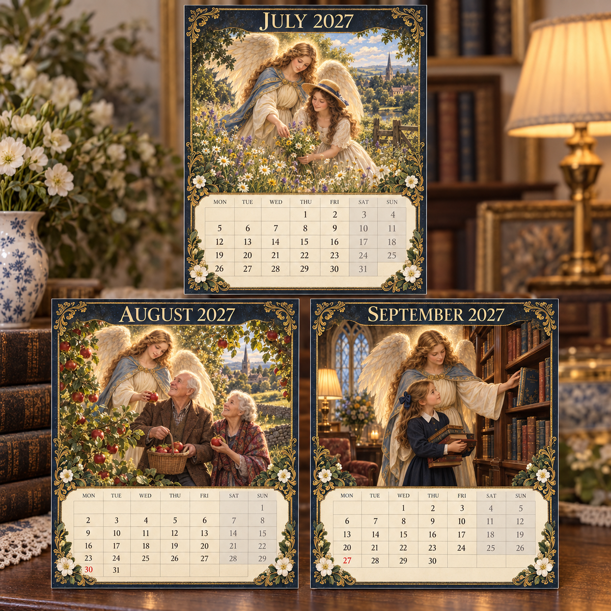 📅 2027 Angels Beside UK Wall Calendar