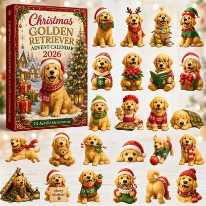 CHRISMAST KICKOFF 48% OFF - 2026 Golden Retriever Advent Calendar Blind Box - 24-Day Festive Countdown, Acrylic Charms Blind Box - Gift For Dog Lovers