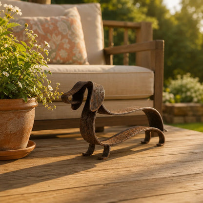 🐶🐴🎨Rustic Charm, Horse Dachshund Style — Metal Sculpture for Home & Garden
