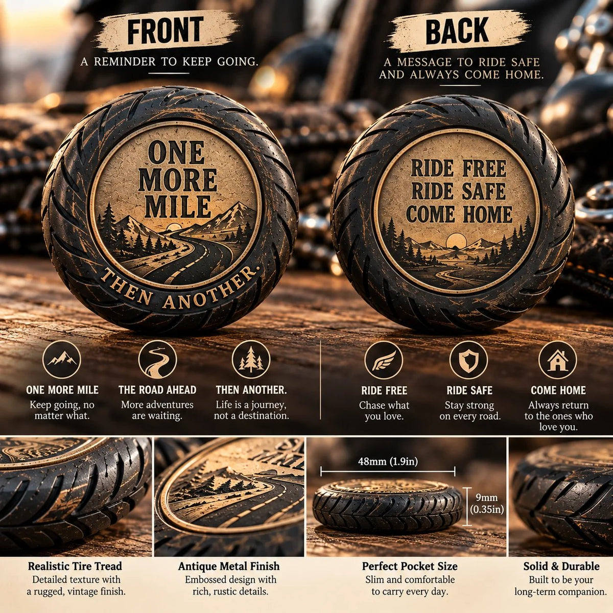 🏍️ 🛞One More Mile™ Pocket Hug for Riders