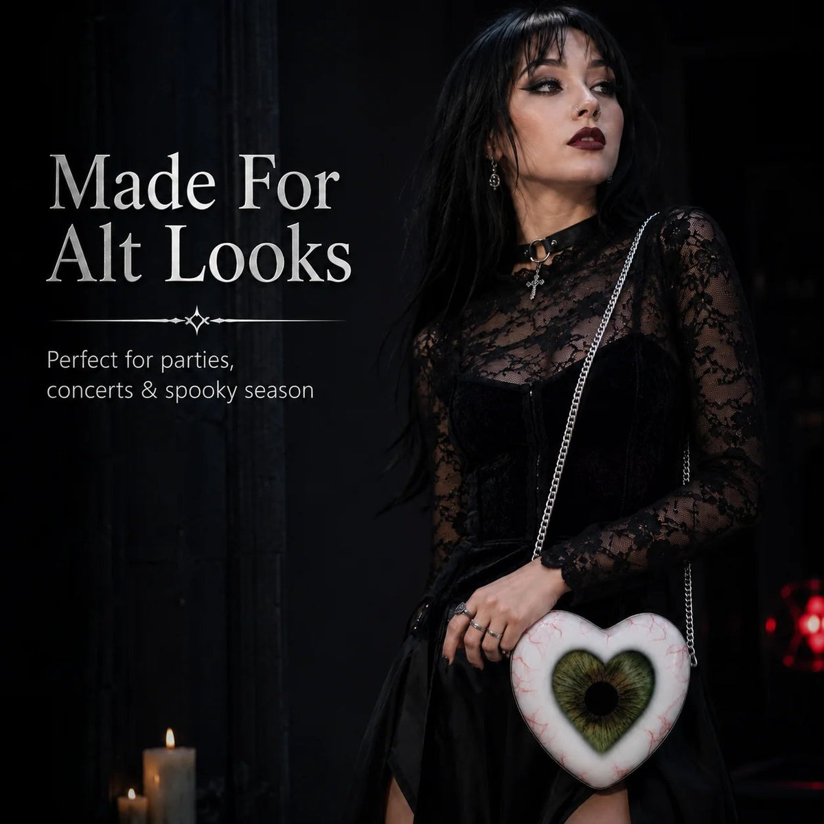 🔥Last Day 49% OFF 🖤👁 Gothic Heart Eye Statement Crossbody Bag