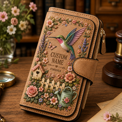 🌸 Personalized Garden Embossed Wallet - Perfect Gift For Her 🌿