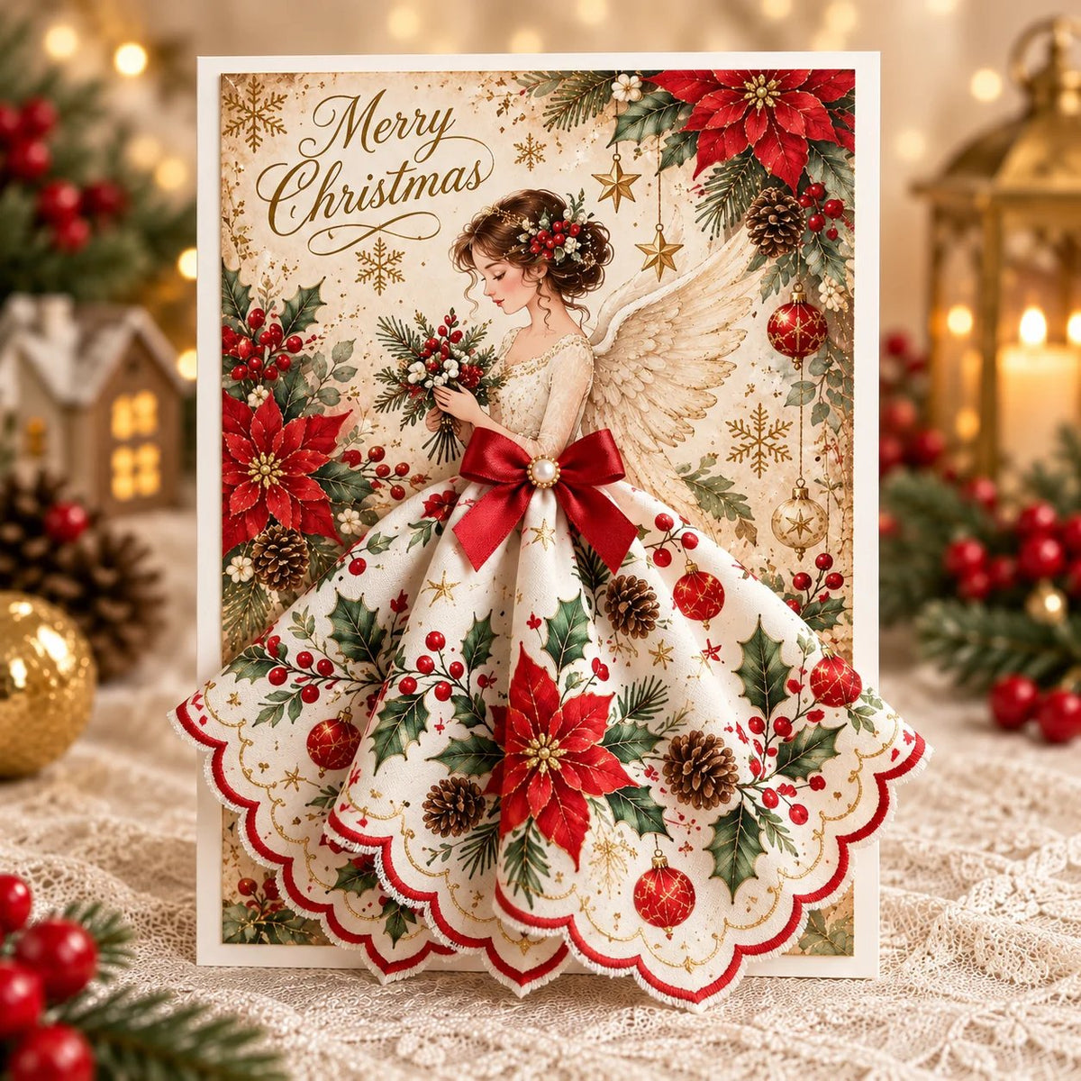 3D Christmas Angel Greeting Card