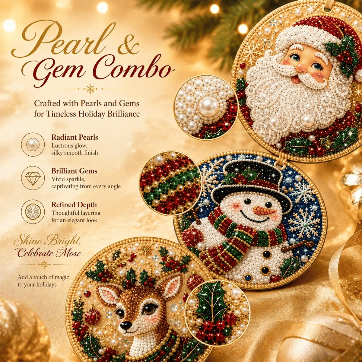 🔥Only $10.99 Last Day Promotion!🎄Christmas DIY Diamond Painting Ornaments Kit (6 PCS)🎅