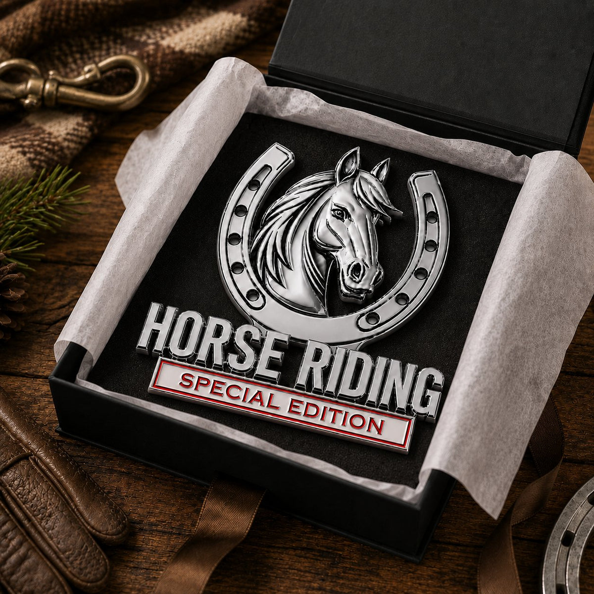 🐎 Horse Riding Special Edition  Chrome Metal Car Emblem