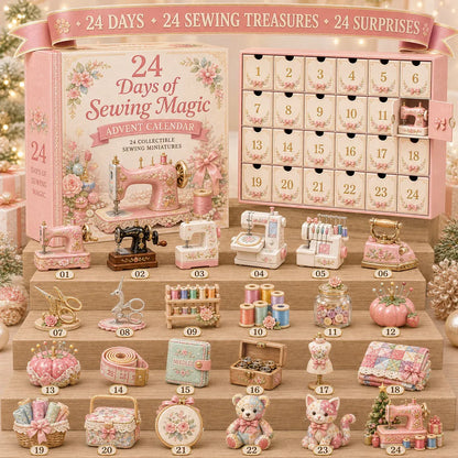 ⏳ Last Day 48% OFF – 🧵24 Days Of Sewing Magic Advent Calendar | 24 Sewing-Inspired Miniatures for Craft Lovers, Quilters & Handmade Enthusiasts 🎁