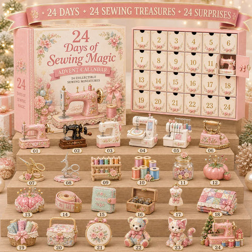 ⏳ Last Day 48% OFF – 🧵24 Days Of Sewing Magic Advent Calendar | 24 Sewing-Inspired Miniatures for Craft Lovers, Quilters & Handmade Enthusiasts 🎁