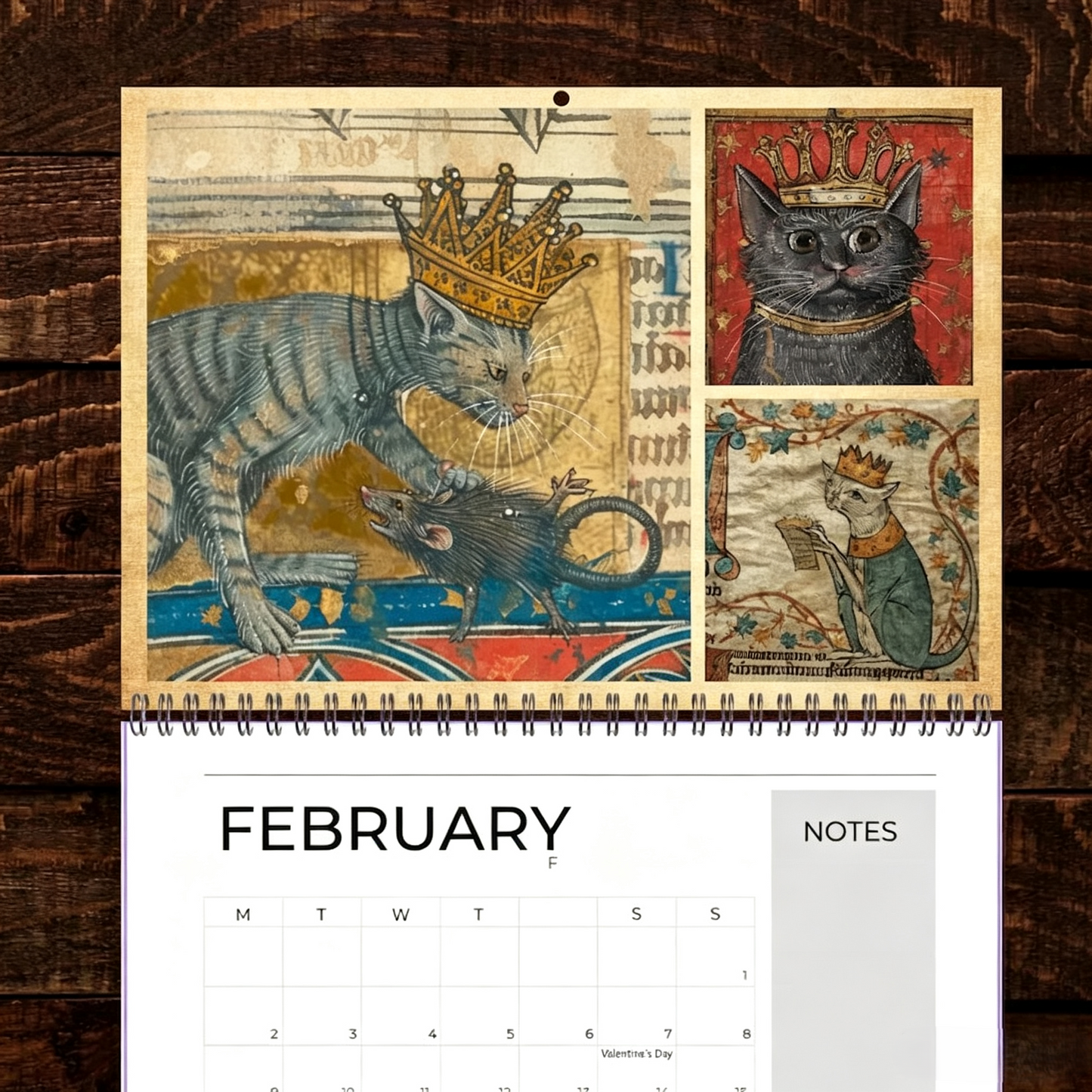 Medieval Cats with Crowns Calendar 2027